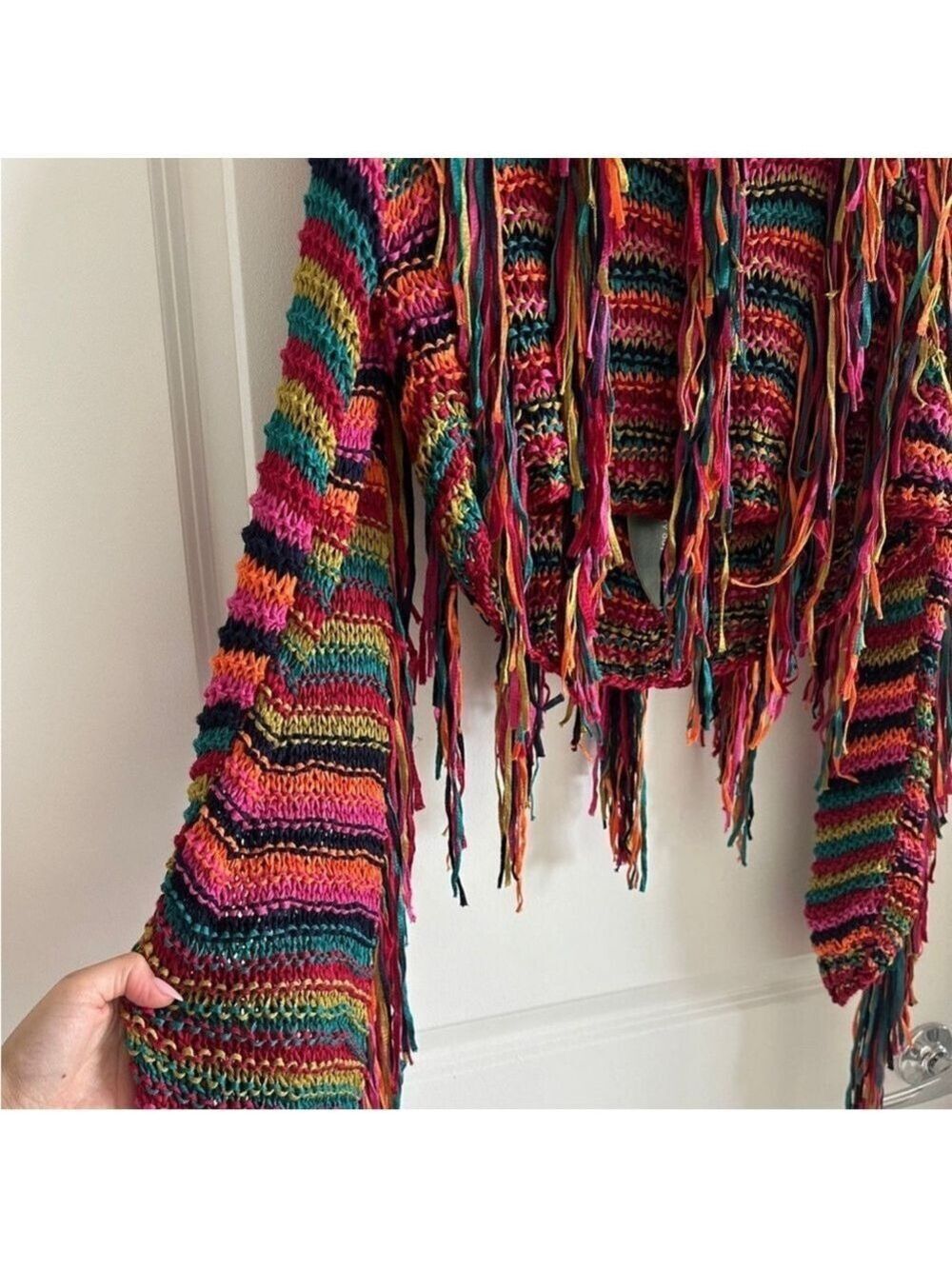 Farm Rio Colorful Stripes Knit Sweater - Picture 5 of 10